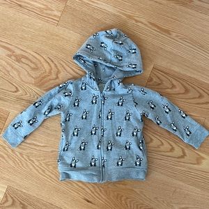 Monica & Andy | Boston terrier zip up hooded sweatshirt 18-24mo